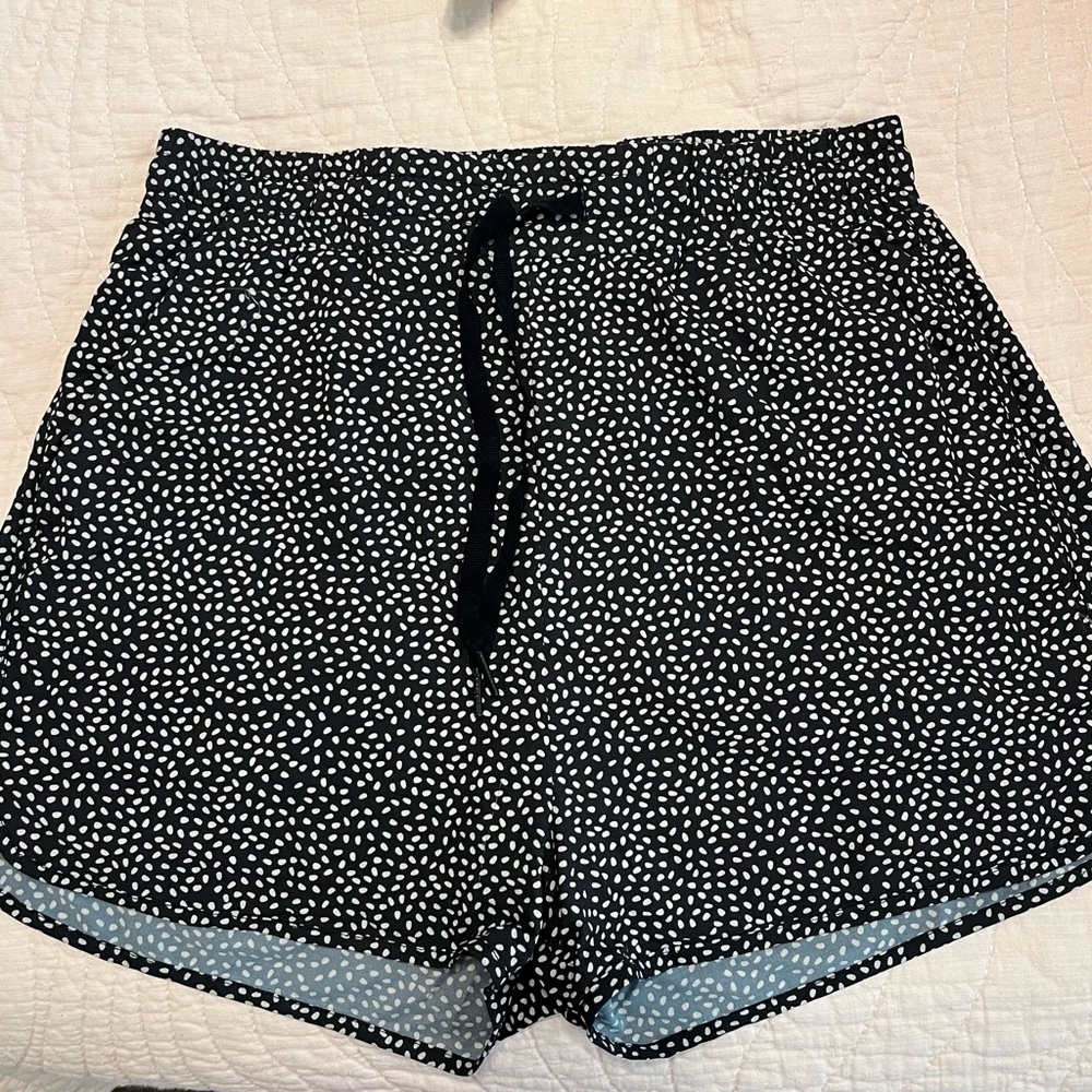 BuffBunny Black and White Athletic Shorts with Elastic Waistband